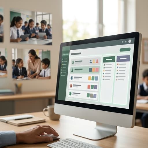Administrator structuring school classes and roster